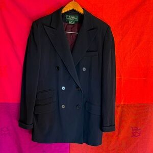 Lauren Ralph Lauren Black Double-Breasted Blazer 8P